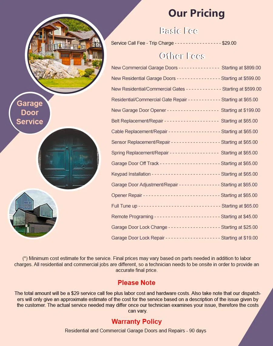 Community Garage Door Service Jacksonville, FL 904-602-6877